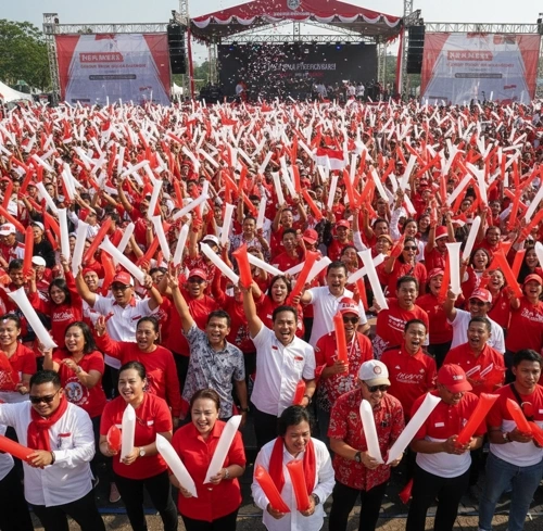 balon tepuk warna merah putih untuk acara besar
