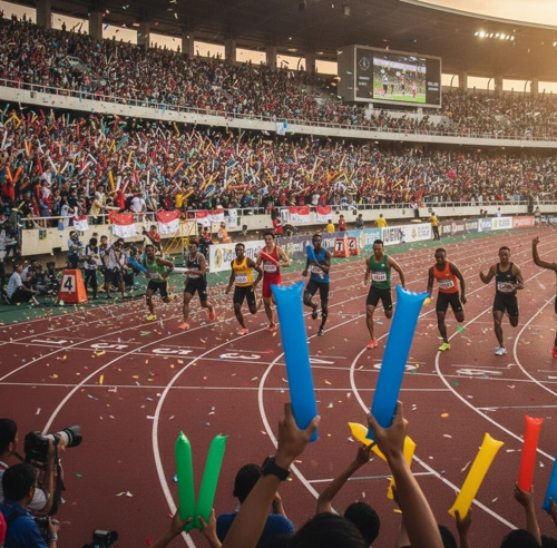 balon tepuk dari big boss balon digunakan di sebuah lomba lari di depok