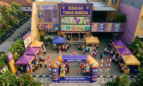 Balon gate untuk event sekolah di Bogor
