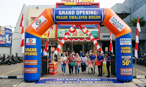 Balon Gate dari Big Boss Balon di event grand opening swalayan di Bogor